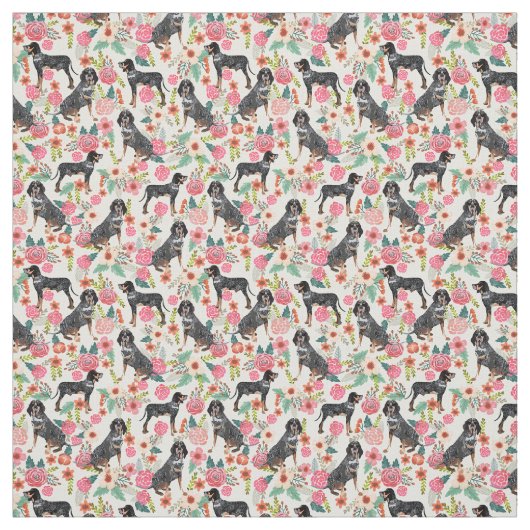 Bluetick Coonhound florals crème Stof (Swatch)