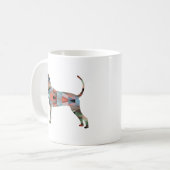 Bluetick Coonhound Geometric Pattern Silhouette Koffiemok (Voorkant links)