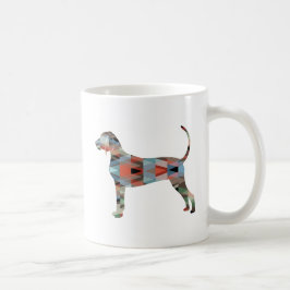 Bluetick Coonhound Geometric Pattern Silhouette Koffiemok