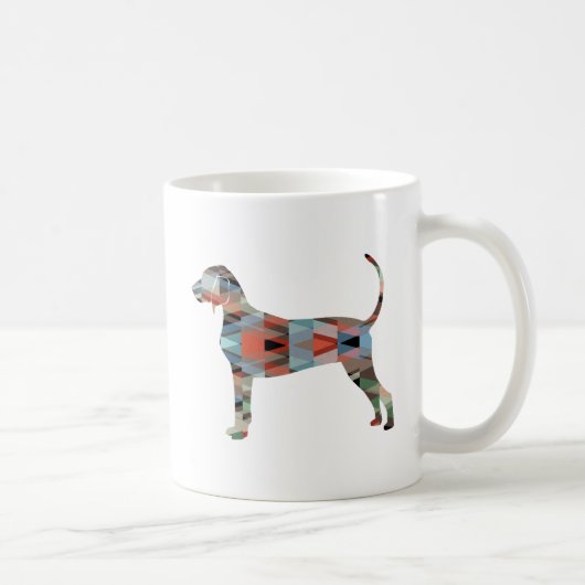 Bluetick Coonhound Geometric Pattern Silhouette Koffiemok (Rechts)