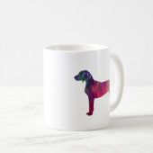 Bluetick Coonhound Geometric Pattern Silhouette Koffiemok (Voorkant rechts)