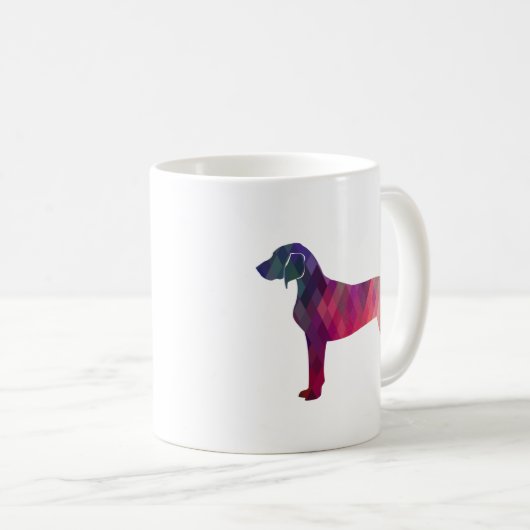 Bluetick Coonhound Geometric Pattern Silhouette Koffiemok (Voorkant rechts)