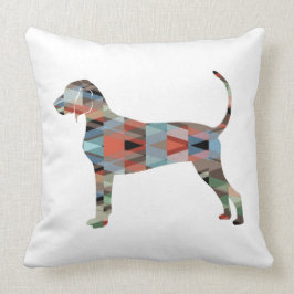Bluetick Coonhound Geometric Pattern Silhouette Kussen