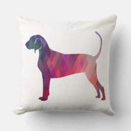 Bluetick Coonhound Geometric Pattern Silhouette Kussen