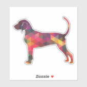 Bluetick Coonhound Geometric Pattern Silhouette Sticker (Vel)