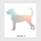 Bluetick Coonhound Geometric Pattern Silhouette Sticker (Vel)