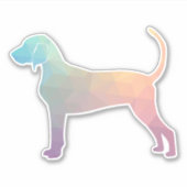 Bluetick Coonhound Geometric Pattern Silhouette Sticker (Voorkant)