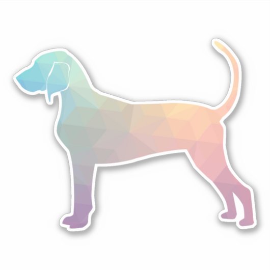 Bluetick Coonhound Geometric Pattern Silhouette Sticker (Voorkant)