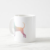 Bluetick Coonhound Geometric Silhouette in Pastels Koffiemok (Voorkant links)