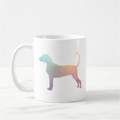 Bluetick Coonhound Geometric Silhouette in Pastels Koffiemok (Links)