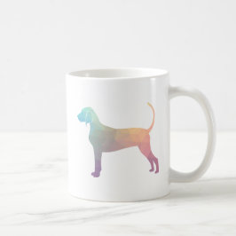 Bluetick Coonhound Geometric Silhouette in Pastels Koffiemok