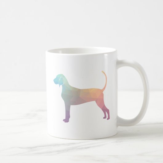 Bluetick Coonhound Geometric Silhouette in Pastels Koffiemok (Rechts)