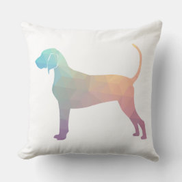 Bluetick Coonhound Geometric Silhouette in Pastels Kussen