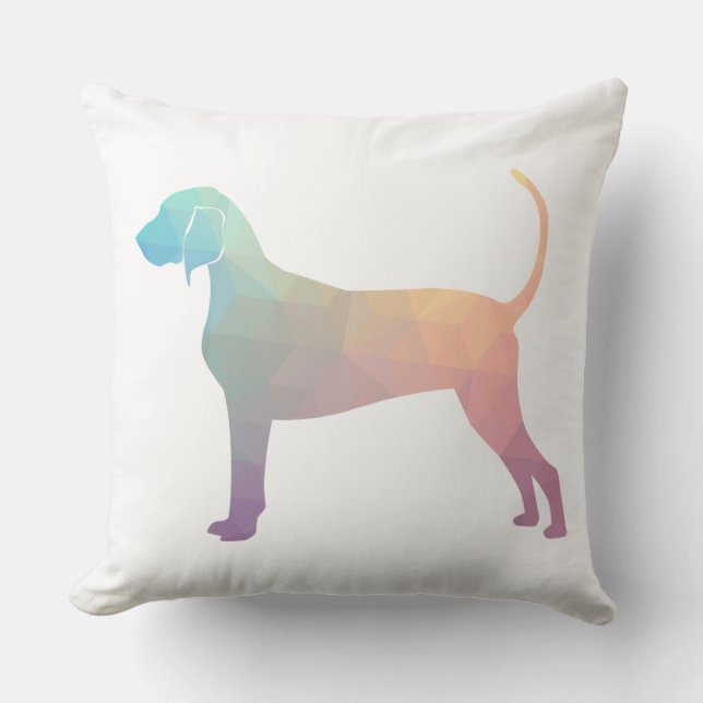 Bluetick Coonhound Geometric Silhouette in Pastels Kussen (Voorkant)