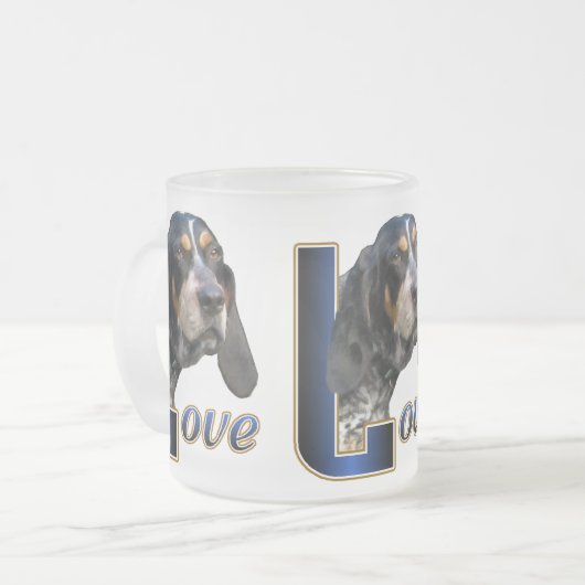 Bluetick Coonhound Gifts Matglas Koffiemok (Voorkant links)