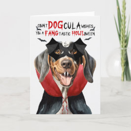 Bluetick Coonhound Grappige Count DOGcula Hallowee Feestdagen Kaart