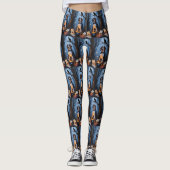 Bluetick Coonhound grillig Halloween schilderij Leggings (Voorkant)