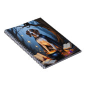 Bluetick Coonhound grillig Halloween schilderij Notitieboek (Rechterzijde)