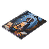 Bluetick Coonhound grillig Halloween schilderij Notitieboek (Linkerzijde)