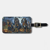 Bluetick Coonhound Halloween Griezelig Bagagelabel (Voorkant horizontaal)
