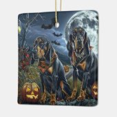 Bluetick Coonhound Halloween Spoken Keramisch Ornament (Links)