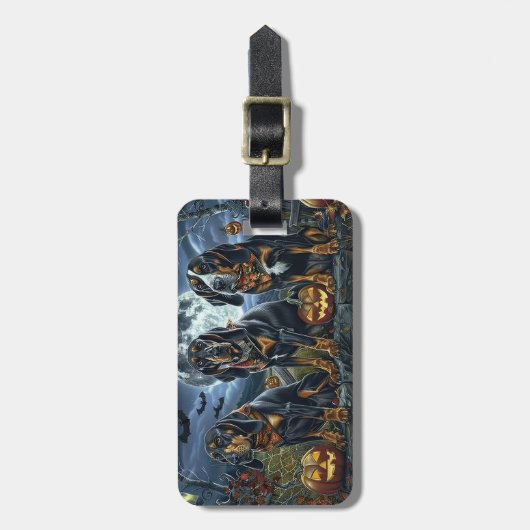 Bluetick Coonhound Halloween Spooky Bagagelabel (Voorkant verticaal)