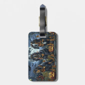 Bluetick Coonhound Halloween Spooky Bagagelabel (Achterkant verticaal)