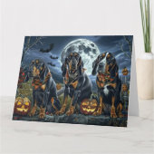 Bluetick Coonhound Halloween Spooky Kaart (Voorkant)