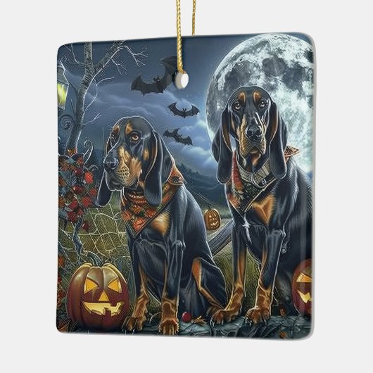 Bluetick Coonhound Halloween Spooky Keramisch Ornament (Links)
