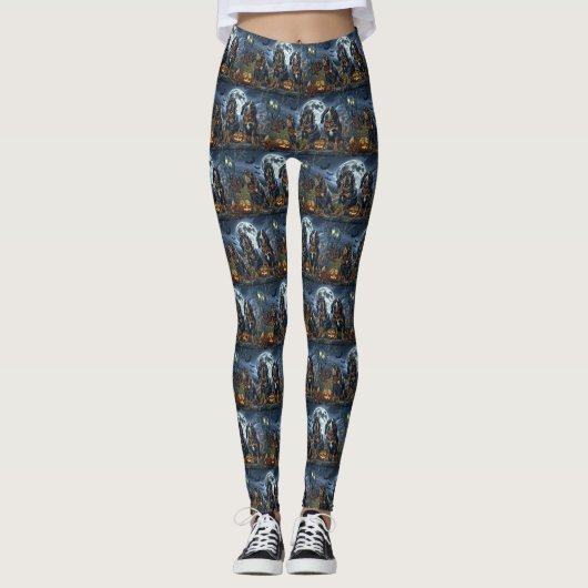 Bluetick Coonhound Halloween Spooky Leggings (Voorkant)