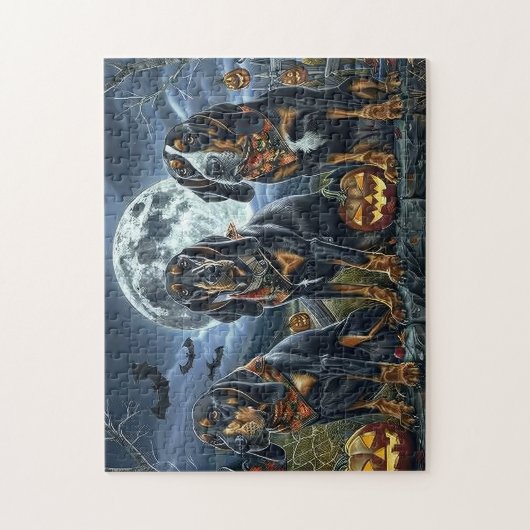 Bluetick Coonhound Halloween Spooky Legpuzzel (Verticaal)