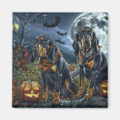 Bluetick Coonhound Halloween Spooky Magneet (Voorkant)
