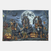 Bluetick Coonhound Halloween Spooky Theedoek (Horizontaal)