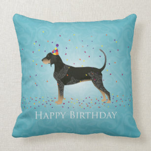 Bluetick Coonhound Happy Birthday Design Kussen