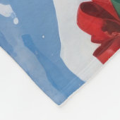 Bluetick Coonhound Hardlopen in de sneeuw met Kers Fleece Deken (Hoek)