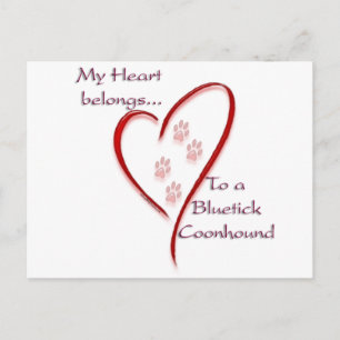 Bluetick Coonhound Heart hoort erbij Briefkaart