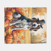Bluetick Coonhound Herfstbladeren Thanksgiving Kun Fleece Deken (Voorkant (Horizontaal))