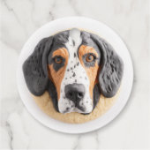 Bluetick Coonhound Hond 3D geïnspireerd Bedankjes Labels (Achterkant)