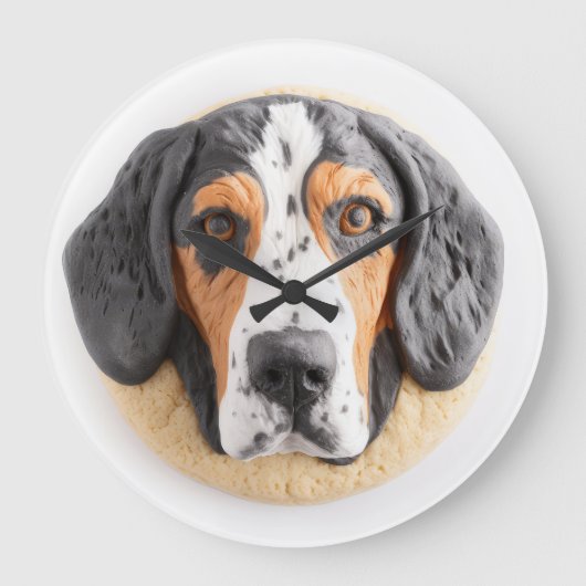 Bluetick Coonhound Hond 3D geïnspireerd Grote Klok (Voorkant)