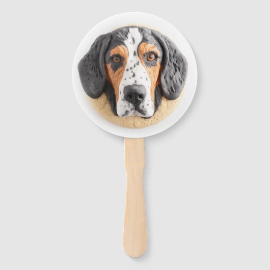 Bluetick Coonhound Hond 3D geïnspireerd Handwaaier (Voorkant)