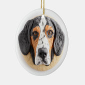 Bluetick Coonhound Hond 3D geïnspireerd Keramisch Ornament (Rechts)
