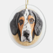 Bluetick Coonhound Hond 3D geïnspireerd Keramisch Ornament (Links)