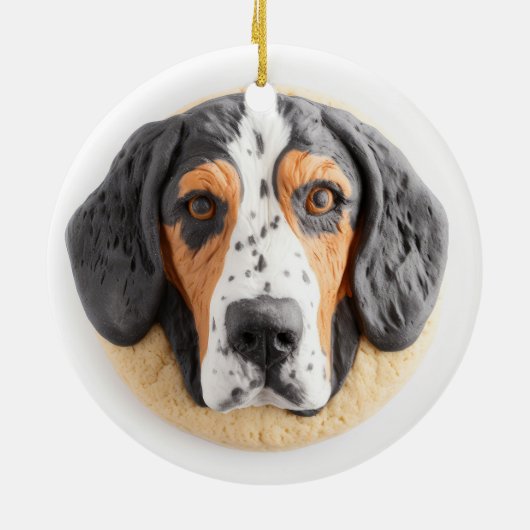 Bluetick Coonhound Hond 3D geïnspireerd Keramisch Ornament (Achterkant)