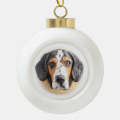 Bluetick Coonhound Hond 3D geïnspireerd Keramische Bal Ornament (Voorkant)