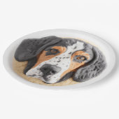 Bluetick Coonhound Hond 3D geïnspireerd Papieren Bordje (Gekanteld)