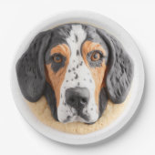 Bluetick Coonhound Hond 3D geïnspireerd Papieren Bordje (Voorkant)