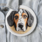 Bluetick Coonhound Hond 3D geïnspireerd Ronde Button 6,0 Cm (In situ)