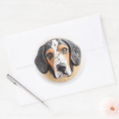 Bluetick Coonhound Hond 3D Geïnspireerd Ronde Sticker (Envelop)