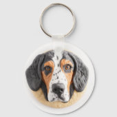Bluetick Coonhound Hond 3D geïnspireerd Sleutelhanger (Voorkant)