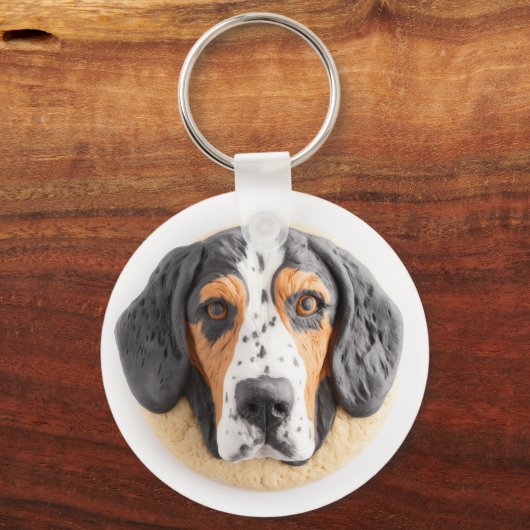 Bluetick Coonhound Hond 3D geïnspireerd Sleutelhanger (Achterkant)